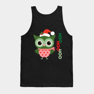 Hoo Hoo Hoo Owl Christmas Holiday Santa Tank Top